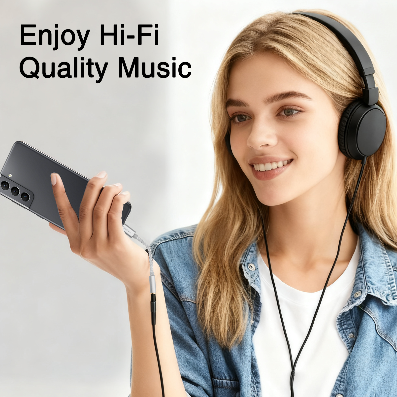 Qlink-C Lossless USB C to 3.5mm Headphone Jack Audio Adapter