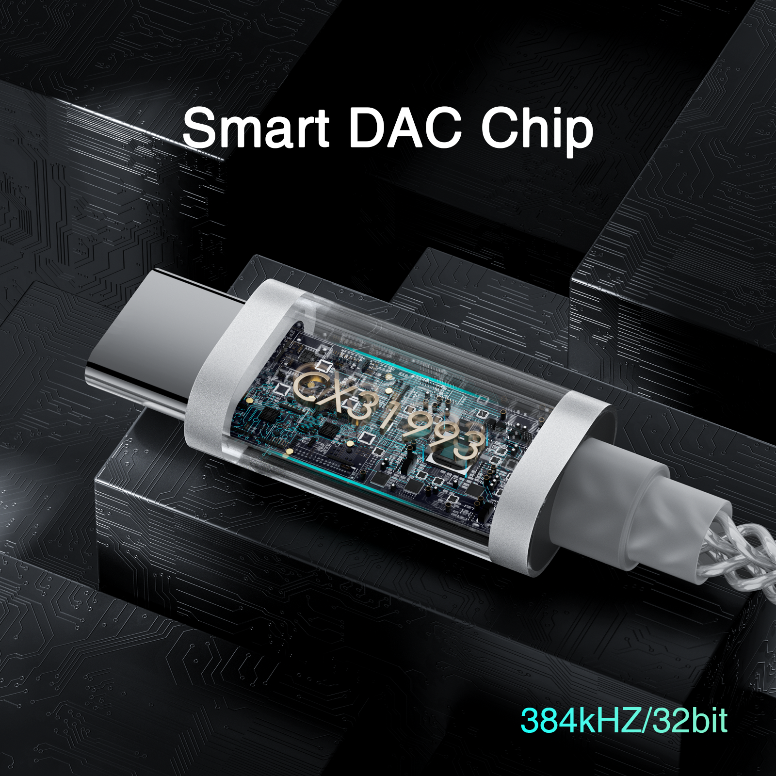 Qlink-C Lossless USB C to 3.5mm Headphone Jack Audio Adapter